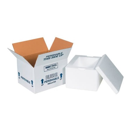 The Packaging Wholesalers Foam Insulated Shipping Kit, 8"L x 6"W x 4-1/2"H, White 204C